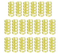 Ring Binder 100pcs 5-Ring Binding Spines Snap Split Rings Plastic Round Loose-Leaf Comb Folio Stationery Office Supply(Yellow)