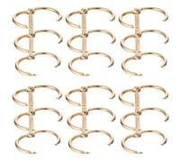 Ring Binder 36Pcs Folder Three-Hole Rings Book Clip Portable Circles Binding Notebook Professional Alloy Golden Loose-Leaf