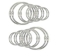 Ring Binder 50Pcs 32-80mm Assorted Sizes Metal Loose Leaf Book Rings for Diary Scrapbooks Albums Flashcards Curtain Documents(38mm)