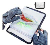 Ring Binder Bait Bag, Clear Lure Protector, 12 Inches Fishing Tackle Binder with Zipper, Waterproof Organizer with Pockets, Outdoor Accessory for Freshwater Saltwater Lake River Pond Beach Shore Boat