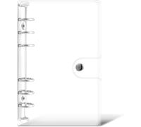 Ring Binder Cover A6 Soft PVC with Snap Button,Clear Round Ring Binder Protector,Refillable A6 Planner Cover for Laptop School