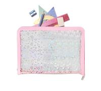 Ring Binder Refillable A5, Zippered Sticker Collecting Organizer for Journal Supplies and Document Storage, Refillable Paper Notebook for Students Teachers Receipts Business Meetings Planning Projects