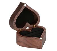 Ring Box - Porte-bijoux en forme de cœur, compact avec intérieur en peluche, emballage élégant, parfait pour les occasions d'engagement, les mariages, la Saint-Valentin et les célébrations spéciales