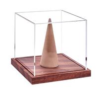 Ring Case Display | 8,6 x 8,6 x 9,6 cm Baseball Ring Holder Case | Wooden Base Clear Acrylic Stand Showcase Jewellery Boxes & Organisers For Baseball Softball Golf Tournament Soccer Basketball Sports
