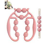 Ring Clamp Leg Massager, 9 Wheel Circular Leg Clamp, 360° Wrap-Around Massage, Legs Shaping and Muscle Relaxation(Green) (Pink,With mace)