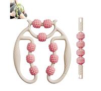 Ring Clamp Leg Massager, 9 Wheel Circular Leg Clamp, 360° Wrap-Around Massage, Legs Shaping and Muscle Relaxation(Green) (white pink,With mace)