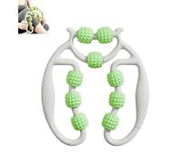 Ring Clamp Leg Massager, 9 Wheel Circular Leg Clamp, 360° Wrap-Around Massage, Legs Shaping and Muscle Relaxation(Green) (white green,No mace)