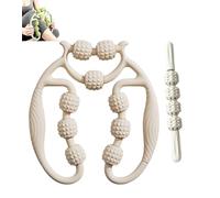 Ring Clamp Leg Massager, 9 Wheel Circular Leg Clamp, 360° Wrap-Around Massage, Legs Shaping and Muscle Relaxation(Green) (white,With mace)