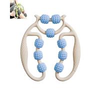 Ring Clamp Leg Massager, 9 Wheel Circular Leg Clamp, 360° Wrap-Around Massage, Legs Shaping and Muscle Relaxation(Green) (white blue,No mace)