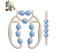 Ring Clamp Leg Massager, 9 Wheel Circular Leg Clamp, 360° Wrap-Around Massage, Legs Shaping and Muscle Relaxation(Green) (white blue,With mace)