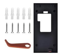 Ring Doorbell Mount No Drill Ring Doorbell Bracket Ring Doorbell Bracket, Black Plastic Replacement Backplate Kit for New Battery Video Doorbell, with 5 Expansion Screw and Spare Key Tool for Home