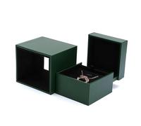 Ring Earring Box for Proposal Wedding, Engagement Luxury Jewelry Gift Box Jewellry Display Case Dark Green(8 * 7.3 * 7.5cm)