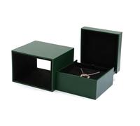 Ring Earring Box for Proposal Wedding, Engagement Luxury Jewelry Gift Box Jewellry Display Case Dark Green(11.2 * 10 * 8cm)