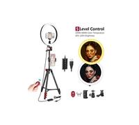 Neewer Ring Light 10 pouces LED Lumière Anneau avec Trépied, 3 Modes d'Éclairage Dimmable avec 137 cm Trépied et Support de Téléphone pour Diffusion en Direct, Maquillage, Prise de Vue Vidéo de Blogs