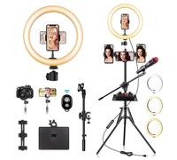 Ring Light avec Trépied Professionnel 65-210cm/83'' 10"" Anneau Lumineux avec 33 Modes RVB et 10 Niveaux pour