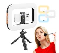 Ring Light for Phone, Rechargeable Selfie Tripod, Lightweight Extendable Mount, Adjustable Brightness Levels, USB Powered Design, Great for Vlogging and Makeup Recording During Travel