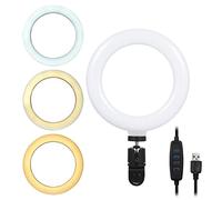 Ring Light LED Lampe vidéo conférence 6'' pour Ordinateur Portable, Ordinateur de Bureau en Nylon Leger pour Zoom, Tiktok, Selfie, USB Powered (2)
