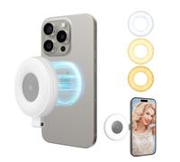 Ring Light Telephone avec MagSafe UTEBIT Anneau Lumineux avec 3 couleurs et 2 niveaux de luminosité ajustables,Mini lumiere video LED rechargeable & portable pour les appels vidéo et le maquillage sel