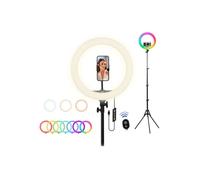 Ring Light Tnb INFLUENCE - Anneau de lumiere LED 14'' RGB + trepied pour studio - blanc/ noir
