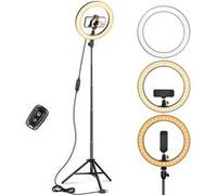 Ring Lit Kit PLY8905 10 LED Ring Light Extensible Trépied Haut Anneau Lumineux Réglable avec 3 Modes d'Eclairage et 10 Niveaux