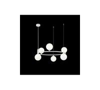 Lustre Suspension Exquis 6 Lumières, en forme de bol, armature en Métal couleur blanc, plafonniers en verre couleur blanc, pour le Salon, Chambre à coucher, Séjour, 6 ampoules non incl G9, 25W, 220v