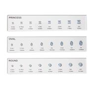 Ring Sizer - 3 Pièces, Outil De Mesure De, Règle De Guide De Bijoux | Outil De Modèle De Calibreurs De Pierres Précieuses De Jauge De Gemme | Mesure De Dimensionnement Acrylique De Carat, Fabr