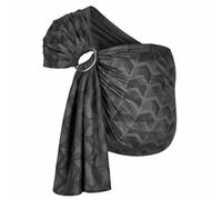 Hoppediz Ring-Sling, Porte-bébé pour les Nouveau-nés et Bébés, Écharpe de portage avec deux anneaux en aluminium, 0-36 mois, 3-20 kg, Amsterdam noir