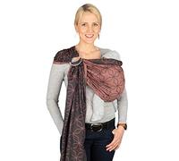 Hoppediz Ring-Sling, Porte-bébé pour les Nouveau-nés et Bébés, Écharpe de portage avec deux anneaux en aluminium, 0-36 mois, 3-20 kg, Malmö rose