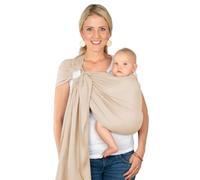 Hoppediz Ring-Sling, Porte-bébé pour les Nouveau-nés et Bébés, Écharpe de portage avec deux anneaux en aluminium, 0-36 mois, 3-20 kg, Ultra-léger Hambourg frappé