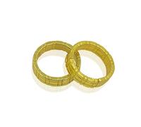 Ring Through Ring Trick - Anneaux magiques dorés et noirs pour illusion de pièces de monnaie et d'anneaux - Accessoire magique en gros plan - Matériau métallique
