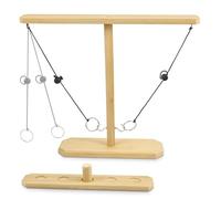 Ring toss Game Jeux Lancer d Anneau en Bois 2 Joueurs, ZAKVOP Ring toss Jeu des Anneaux en Bois avec Tableau à Points Hooks Ring toss Game Jeu interactif Rapide pour Une fête à la Maison, Bambou