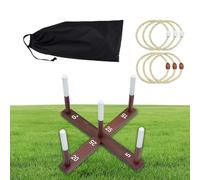 Ring Toss Game Set, Outdoor Lawn Toy, Portable Throwing Target, 41x13.5x6cm, Wooden Peg Base, Carry Bag Included (Multi-Color), Perfect for Backyard, Beach, Camping, School, Family Events
