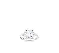 Ring White Stones Silver M/L