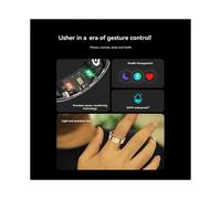 Ring with GestureControl Heart Rate Blood Oxygen Monitor Sleep Stress Detection Multisport Modes Fitness Tracker,B
