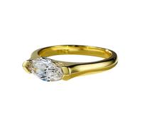 Ringe Partnerringe Mit Gravur Minimalistischer Pferdeauge-Diamantring aus Legierung mit vierseitigem Zirkon-Design, geometrischer Persönlichkeitsring für Paare 63 Mm Ringe, E, Métal, Aucune pierre