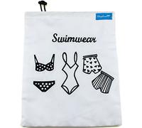 Ringelsuse Pochette de Plage Bikini-Bag pour Maillots de Bain mouillés Résistant à l'eau Blanc 24 x 29 cm