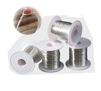 RINGGLO Fil d'artisanat en Argent Sterling, 5M Half Hard 925 Round Sterling Silver Craft Wire pour la Fabrication de Fournitures Tissage de Fil d'artisanat de Bricolage,0.35x5000mm