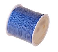 RINGGLO Fil De Jade, Diamètre du Cordon De Perles en Nylon 0,8 Mm, Longueur De La Chaîne De Fil pour Macramé en Nylon 45 M pour La Fabrication De Bricolage,Bleu