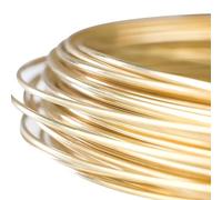 RINGGLO Fil de Laiton Massif de 5M, Fil de cuivre Rond de 1.1 à 2.5mm de diamètre, Fil de Laiton doré pour Perles, Artisanat d'art DIY,2mm