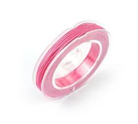 RINGGLO Fil De Nylon, Fil De Jade, Diamètre De Fil Tressé À La Main 0,4 Mm, Longueur 20 M pour Colliers, Fabrication De Bricolage, Couture, Macramé, Bracelets,Rose Red
