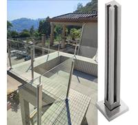 Ringhiera Vetro Morsetto Kit de poteaux de garde-corps en acier inoxydable et poteaux intermédiaires pour escaliers, balcons - Système il durable et élégant