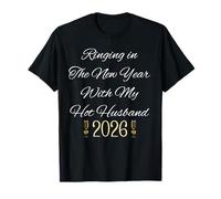Ringing in New Year for Couple Hot Husband 2026 Celebrate T-Shirt