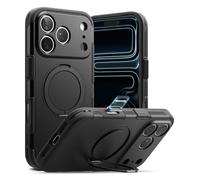 Ringke Alles Pro pour Coque iPhone 17 Pro Max Anti-Choc Robuste avec Support 360° Anneau MagSafe Protection Caméra Renforcée Étui Résistant - Black