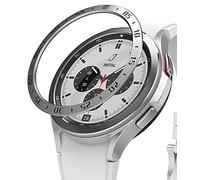 Ringke Bezel Styling Compatible avec Coque Samsung Galaxy Watch 4 Classic 46mm Accessoire Étui Protecteur Stainless Steel Acier Inoxydable Anti-Rayures Résistant aux Rayures - Silver [46-01]