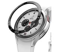 Ringke Bezel Styling Compatible avec Coque Samsung Galaxy Watch 4 Classic 46mm Accessoire Étui Protecteur Stainless Steel Acier Inoxydable Anti-Rayures Résistant aux Rayures - Black [46-02]