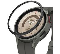 Ringke Bezel Styling Compatible avec Coque Samsung Galaxy Watch 5 Pro 45mm Accessoire Étui Protecteur Stainless Steel Acier Inoxydable Anti-Rayures Résistant aux Rayures - Black [45-31]