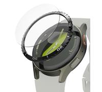 Ringke Bezel Styling en Verre Trempé Compatible avec Samsung Galaxy Watch 7 40mm Accessoire Étui Protecteur Stainless Steel Acier Inoxydable Anti-Rayures Résistant aux Rayures - Black [40-02]