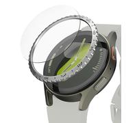 Ringke Bezel Styling en Verre Trempé Compatible avec Samsung Galaxy Watch 7 40mm Accessoire Étui Protecteur Stainless Steel Acier Inoxydable Anti-Rayures Résistant aux Rayures - Silver [40-01]