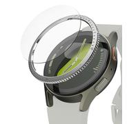 Ringke Bezel Styling en Verre Trempé Compatible avec Samsung Galaxy Watch 7 40mm Accessoire Étui Protecteur Stainless Steel Acier Inoxydable Anti-Rayures Résistant aux Rayures - Silver [40-03]