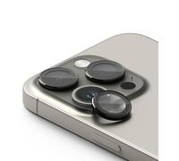 Ringke Camera Lens Frame Glass Compatible avec iPhone 15 Pro Caméra Protection Couvercle en Verre Cadre en Aluminium, Résistant aux Rayures - Black
